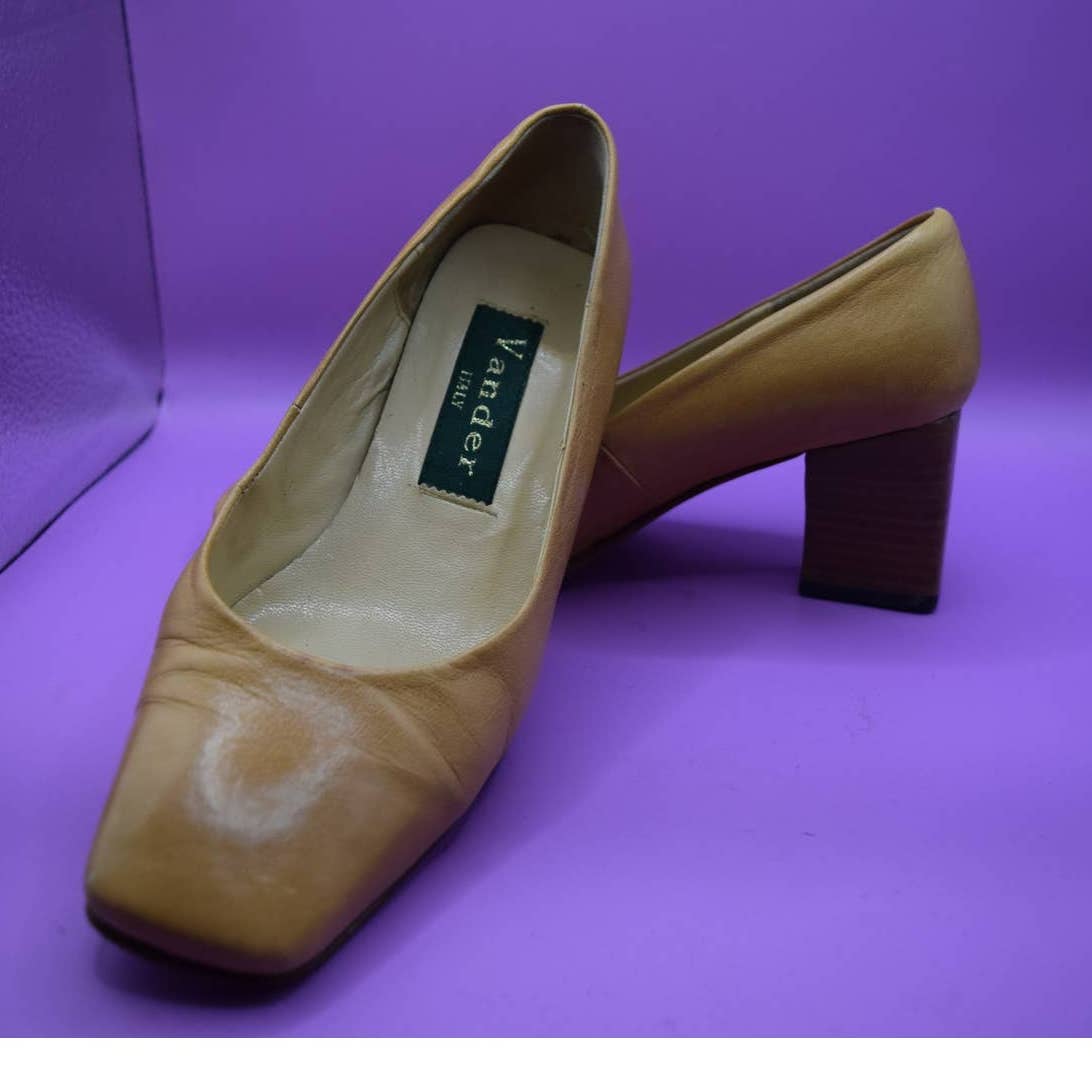 Vander Tan Leather Chunky Heel - 35.5 / 5.5