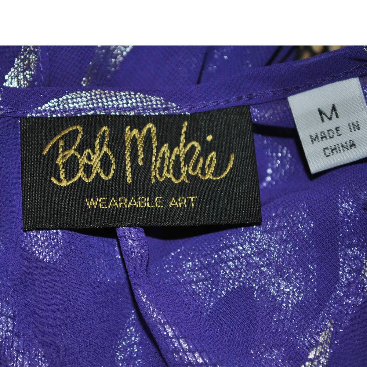 Bob Mackie Wearable Art Metallic Patterned Sheer Shrug- M