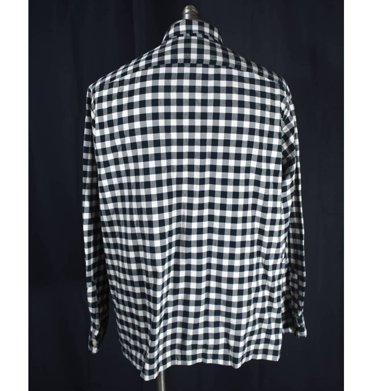 Ralph Lauren Polo Black White Check Flannel Button Up Shirt - XL