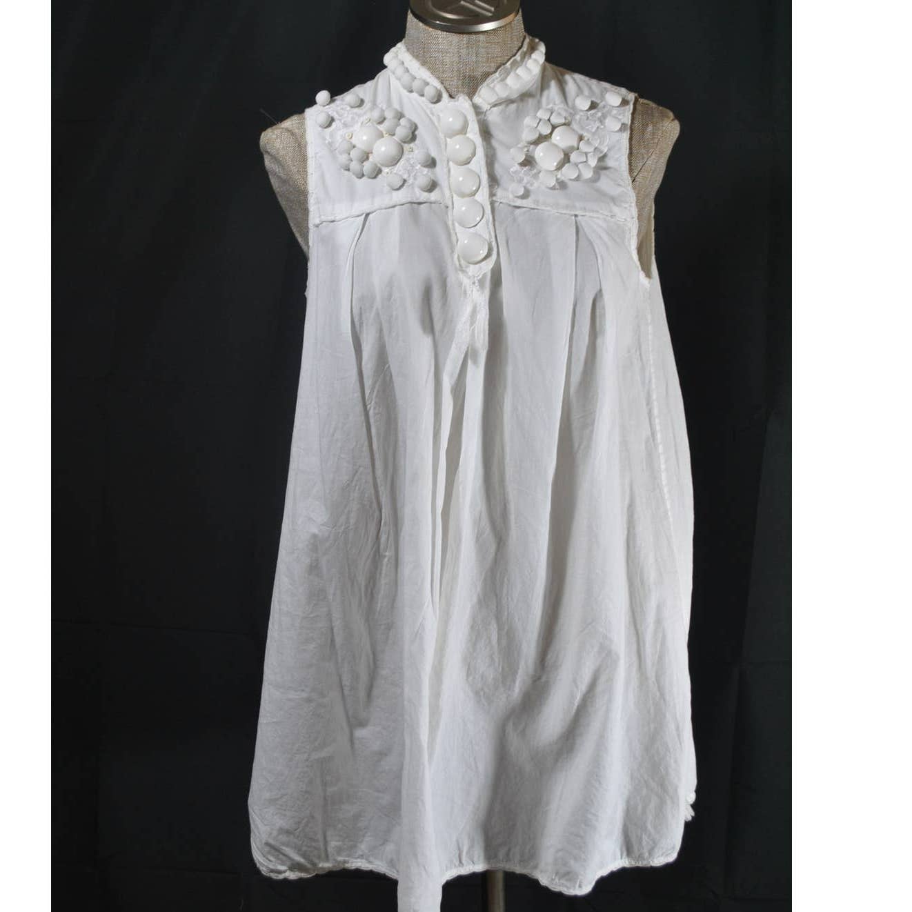 Malene Birger White Embellished Tunic Top - 38  / Medium