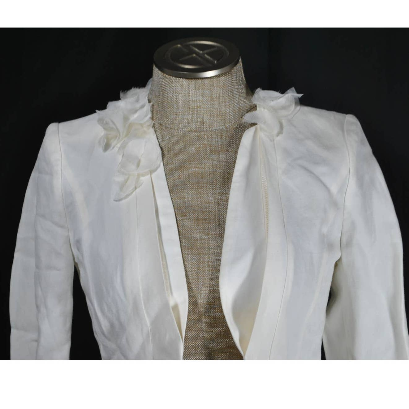 Jill Stuart White Cropped Linen Jacket - S