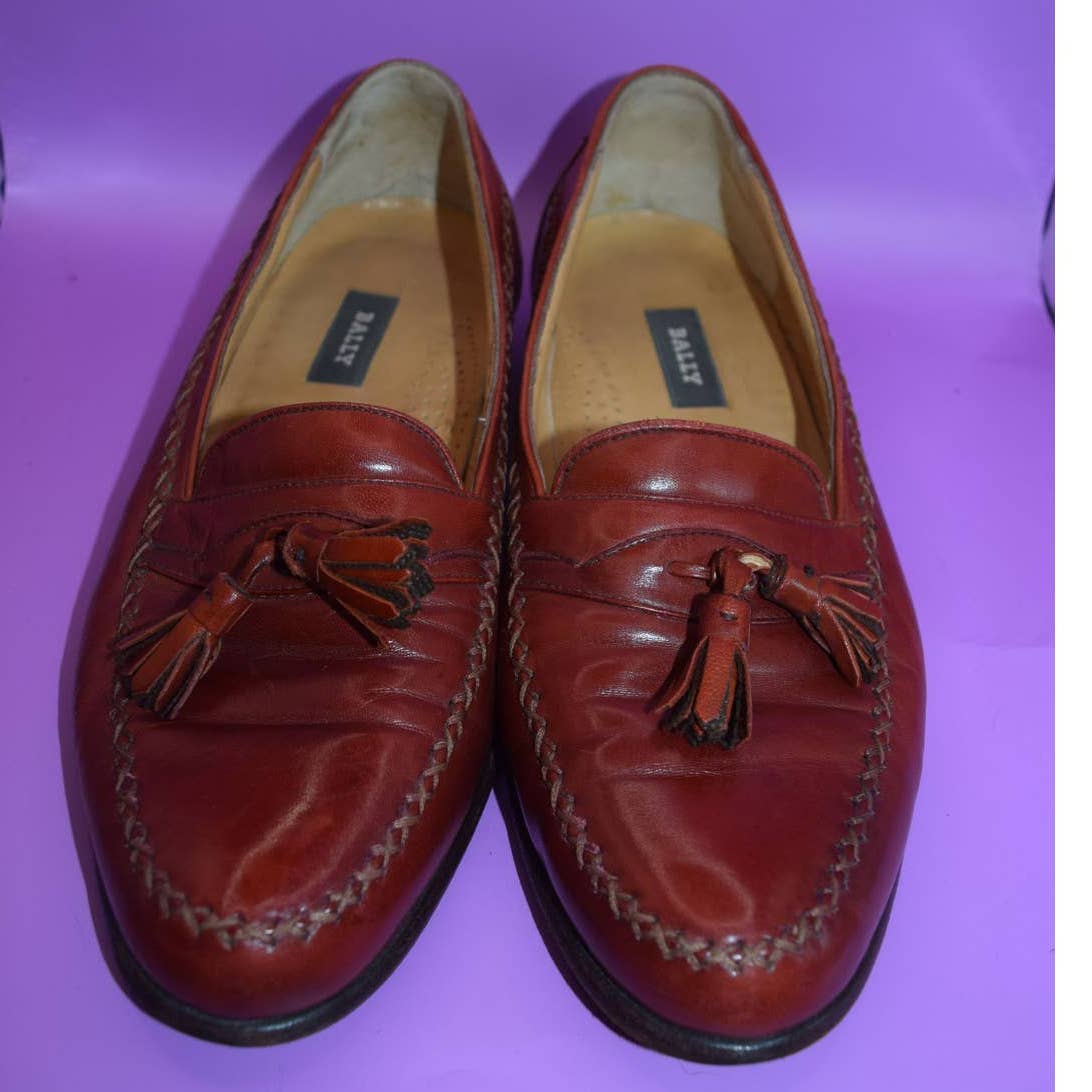 Bally Chancy Cognac Brown Tasseled Leather Loafers -  10.5