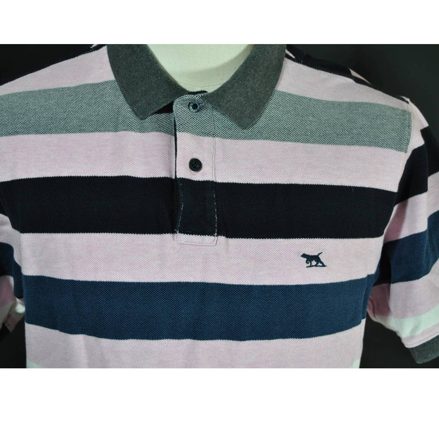Rodd & Gunn Original Fit Pink Black Navy Polo Shirt - M