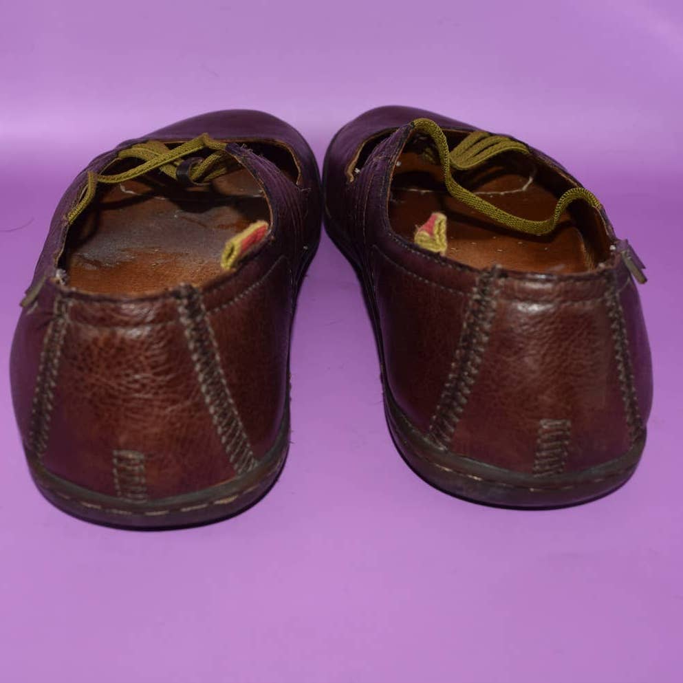 Camper Brown Leather Round Toe Flat - 36 / 5.5