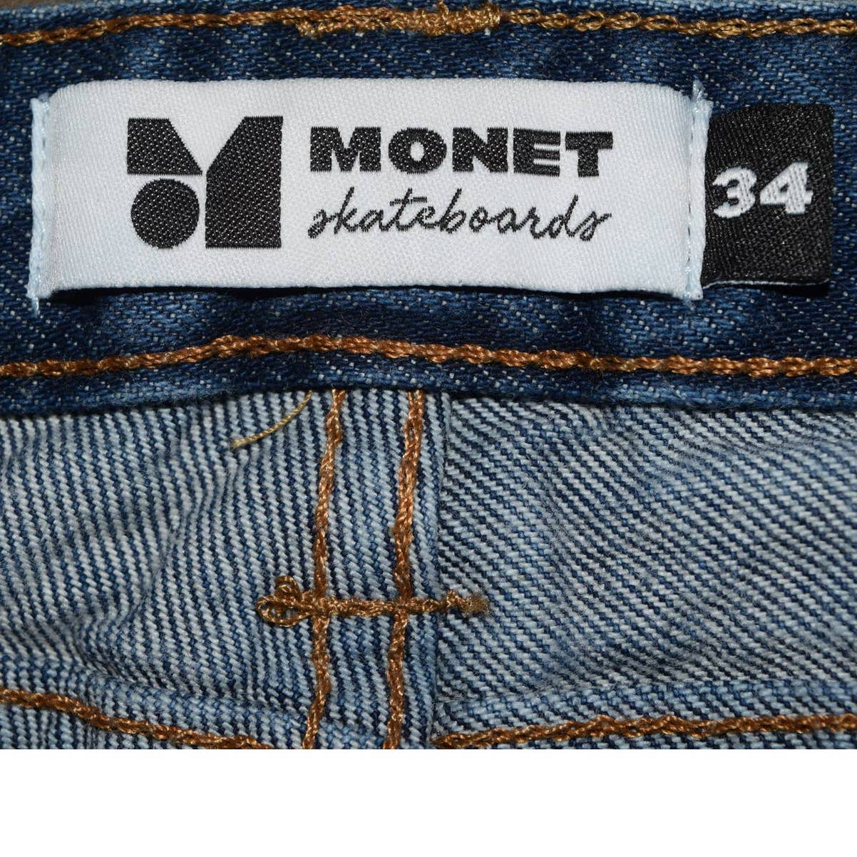 Monet Skateboards Fray Hem Cropped Carpenter Jeans - 34