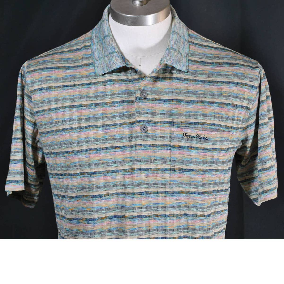 Vintage Pierre Patcha Multicolor Polo Shirt - M
