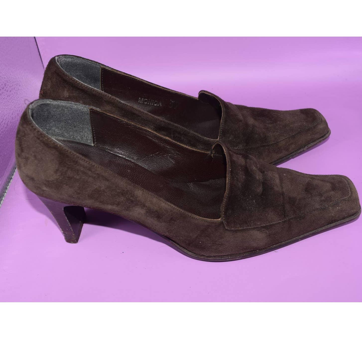 Vintage Kenneth Cole New York Monica Brown Suede Square Toe - 37 / 6.5