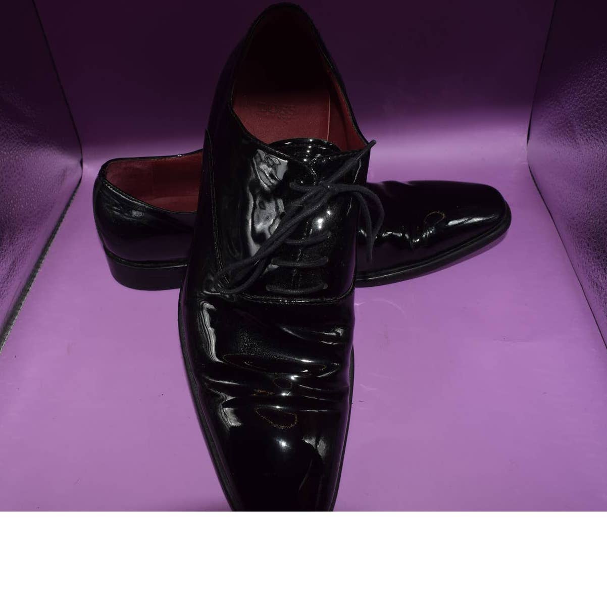 BOSS Hugo Boss Black Patent Leather Dress Oxford Shoes - 7