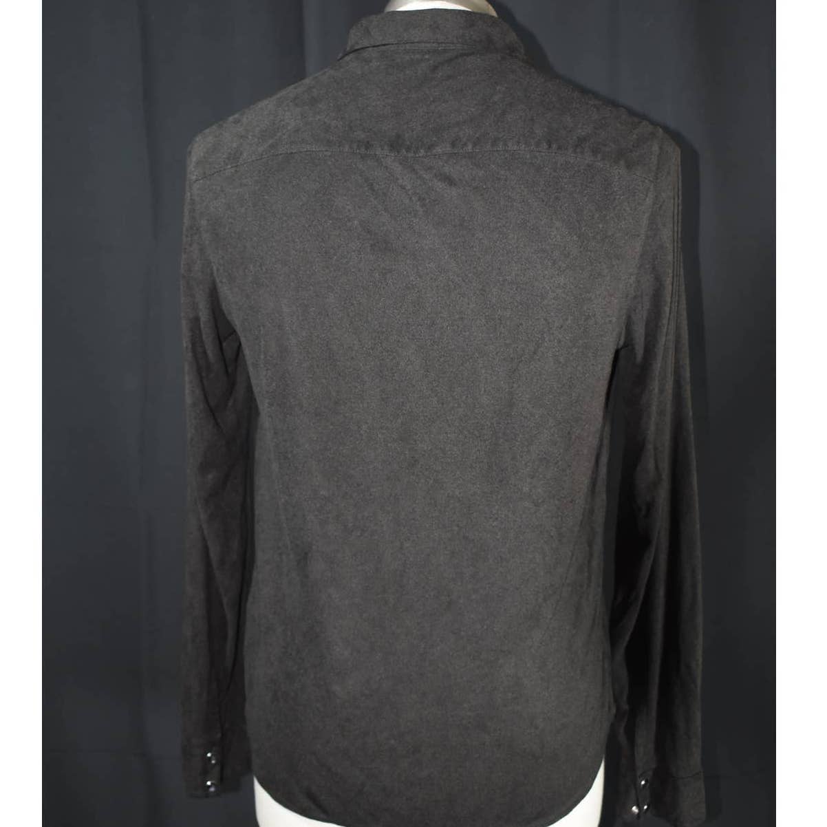 John Varvatos Clasp Button Up Dark Brown Ultra Suede Shirt- M