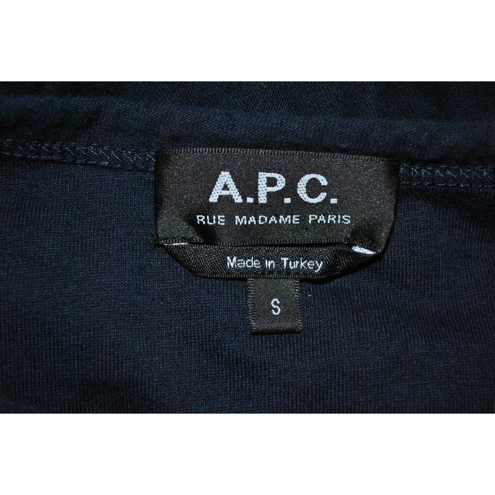 A.P.C.  Navy Blue Logo T-Shirt - S