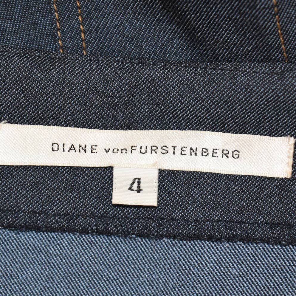 Diane vonFurstenberg Faux Denim Midi Skirt- 4