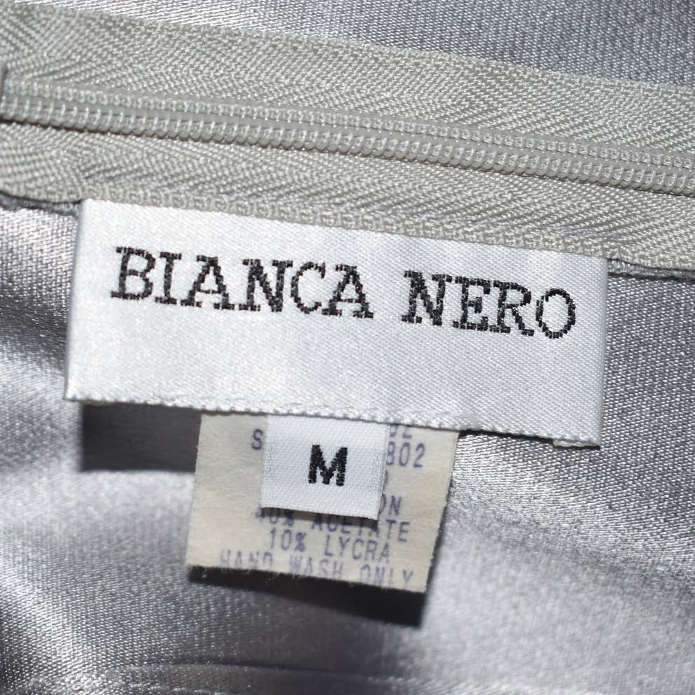 Vintage Bianca Nero Grey Bodycon Sleeveless Midi Dress- M