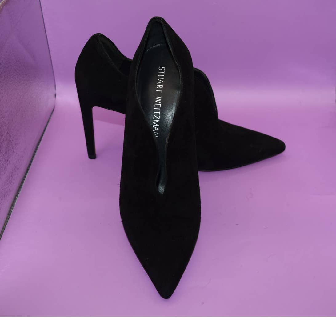 Stuart Weitzman Black Suede High Heel Shoes - 7.5