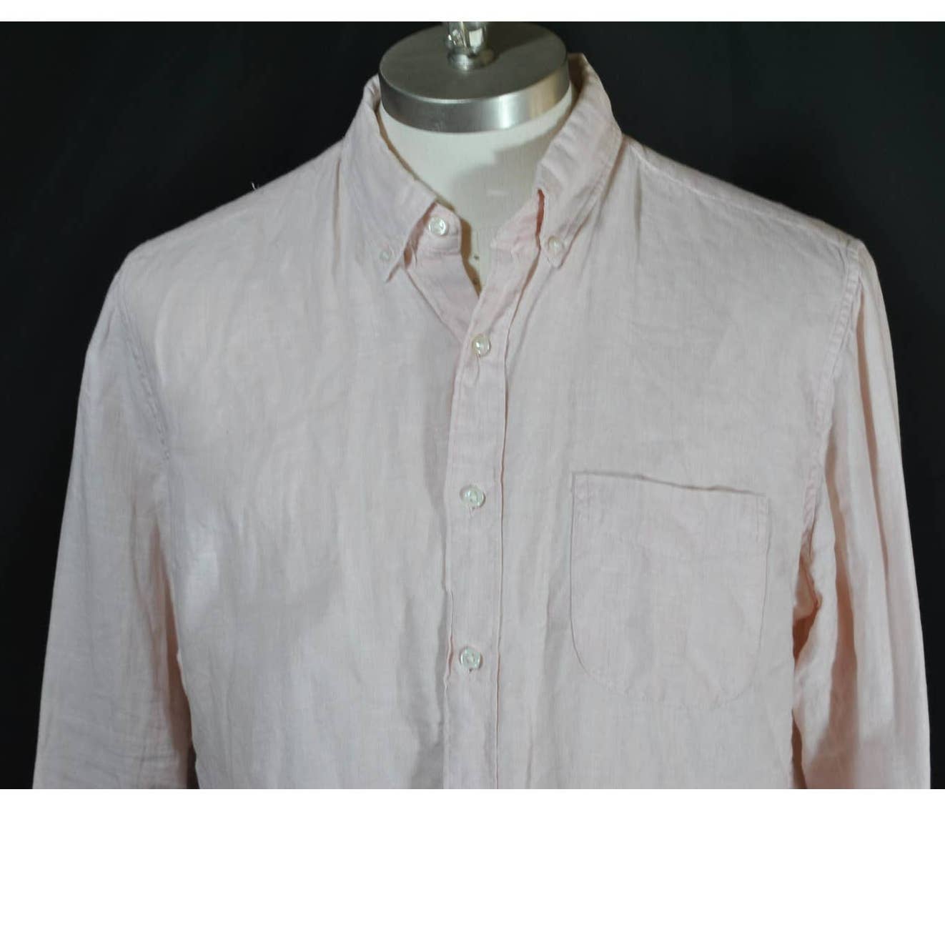 J.Crew Pink Irish Linen Slim Untucked Button Up Shirt - L