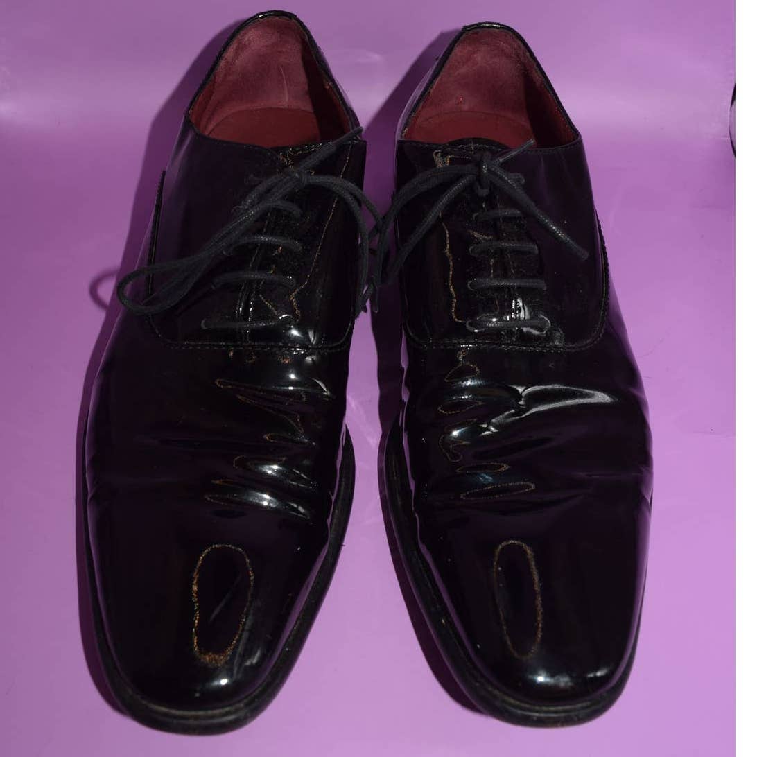 BOSS Hugo Boss Black Patent Leather Dress Oxford Shoes - 7