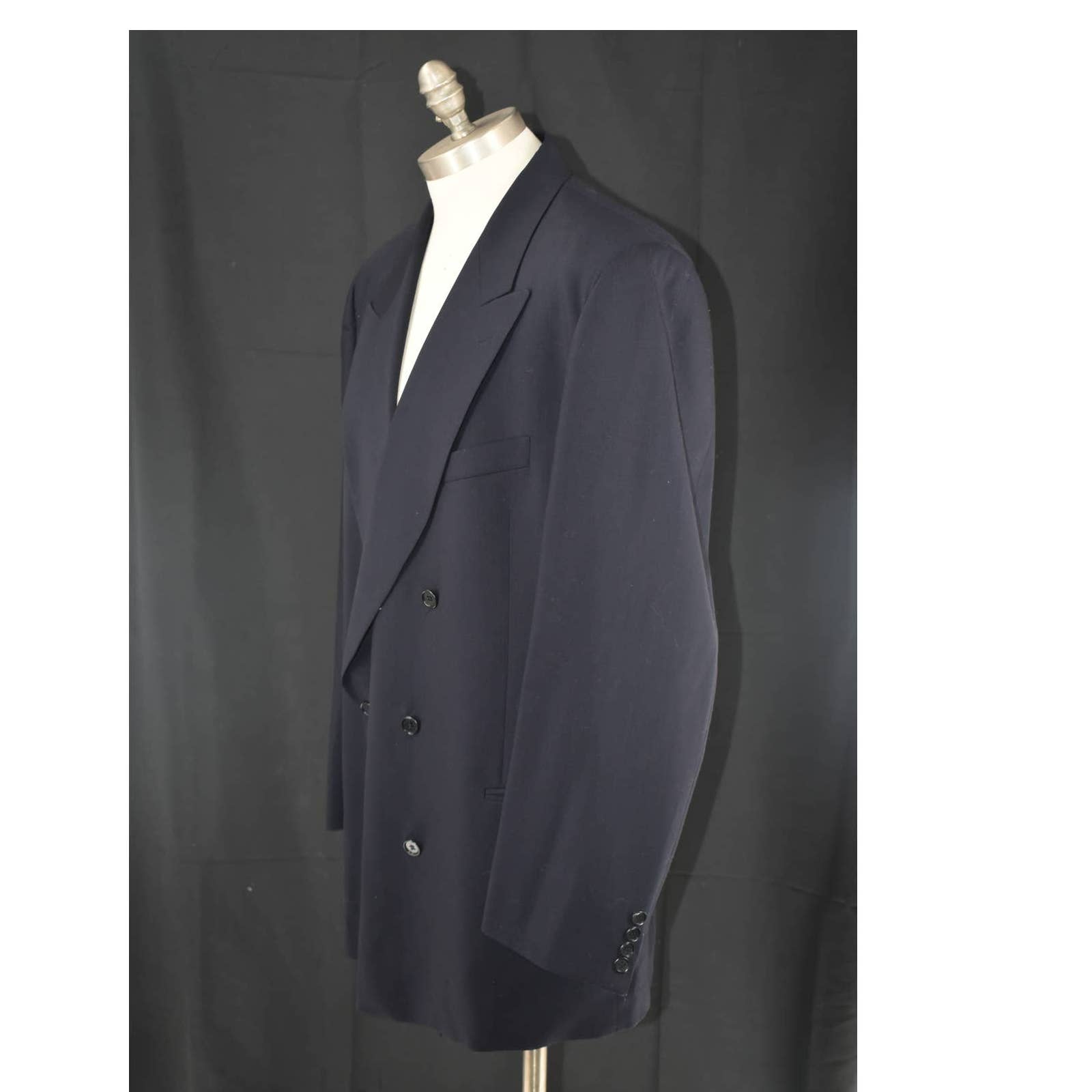 Vintage Ted Lapidus Black Double Breasted Wool Jacket Blazer - 58 / 48