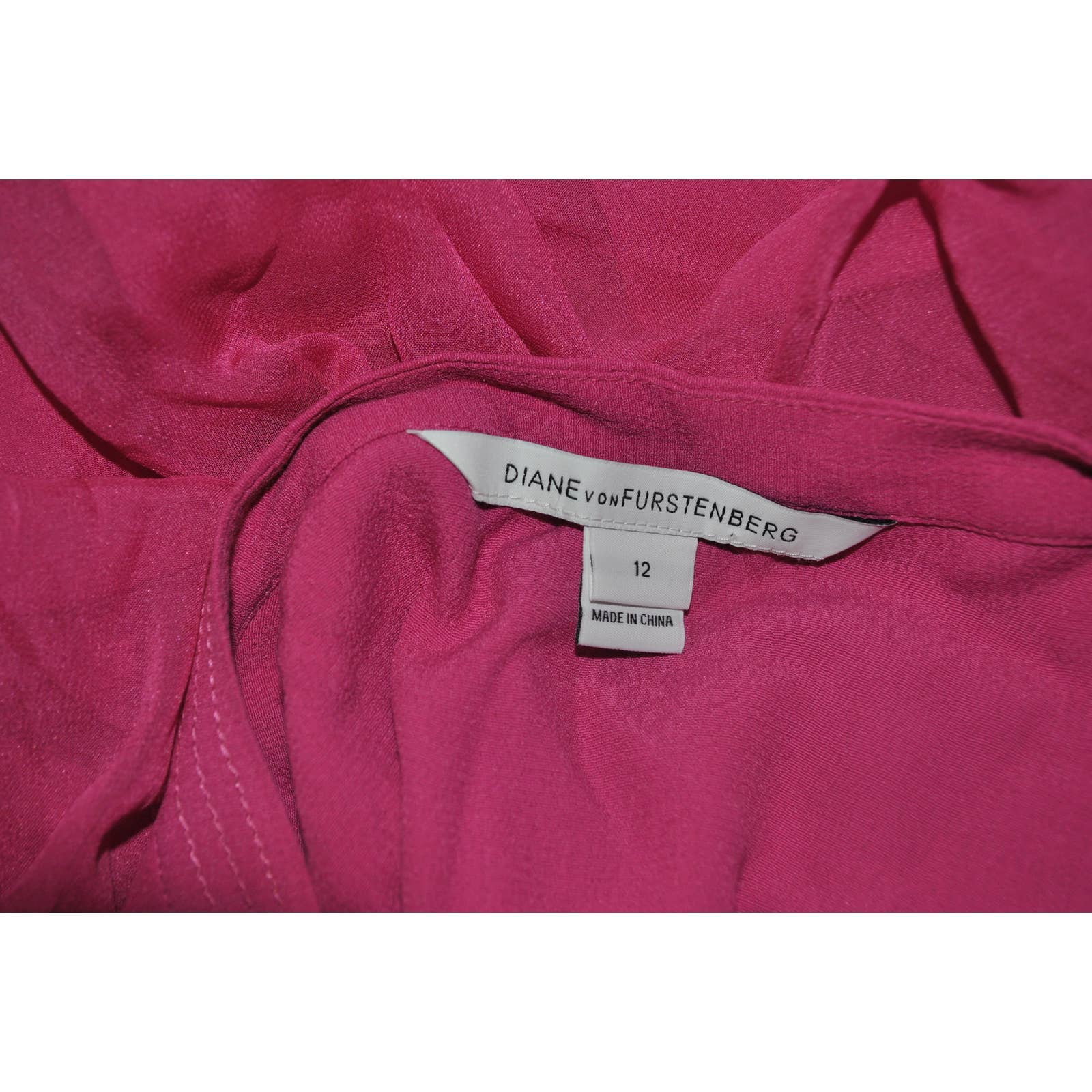 Diane Von Furstenberg Sheer Pink Long Sleeve Top - 12