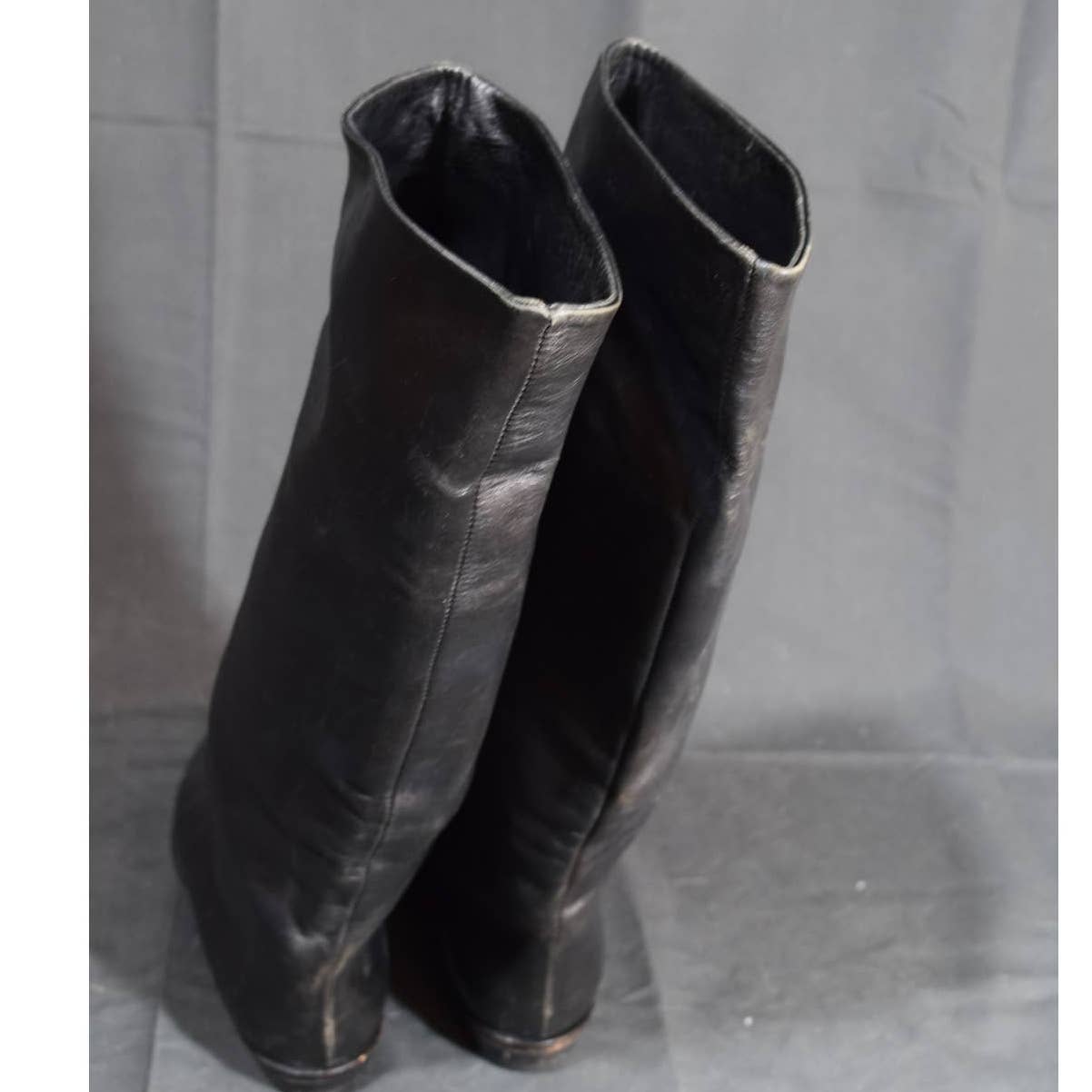 Giovanni Z Long Black Leather Boots - 8.5