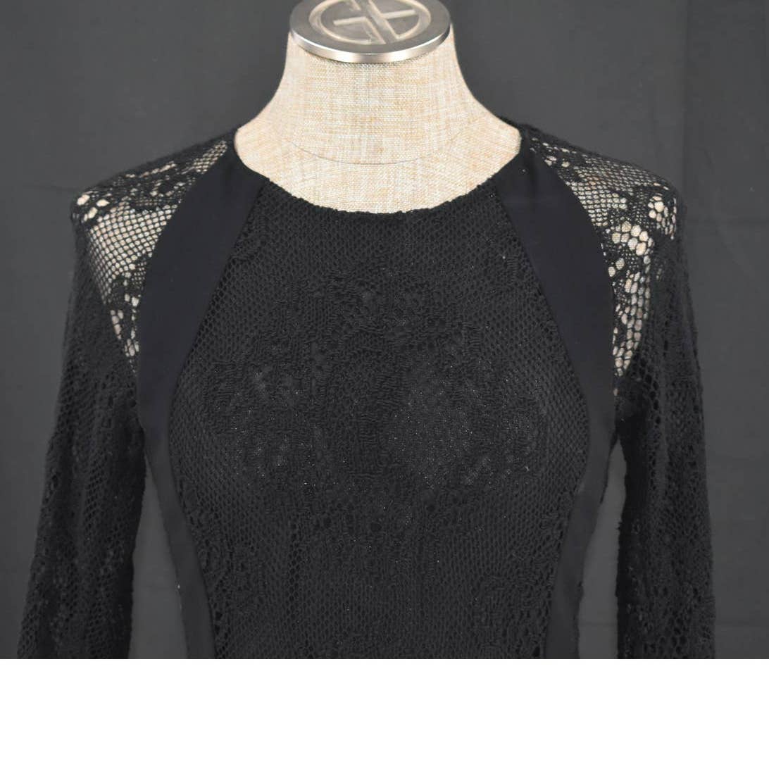 Sandro Paris Black Lace Midi Dress -2