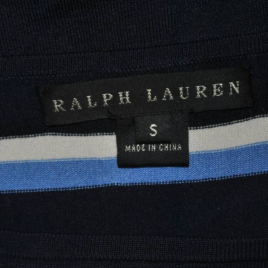Ralph Lauren Black Label Silk High Neck Striped Tank Top- S