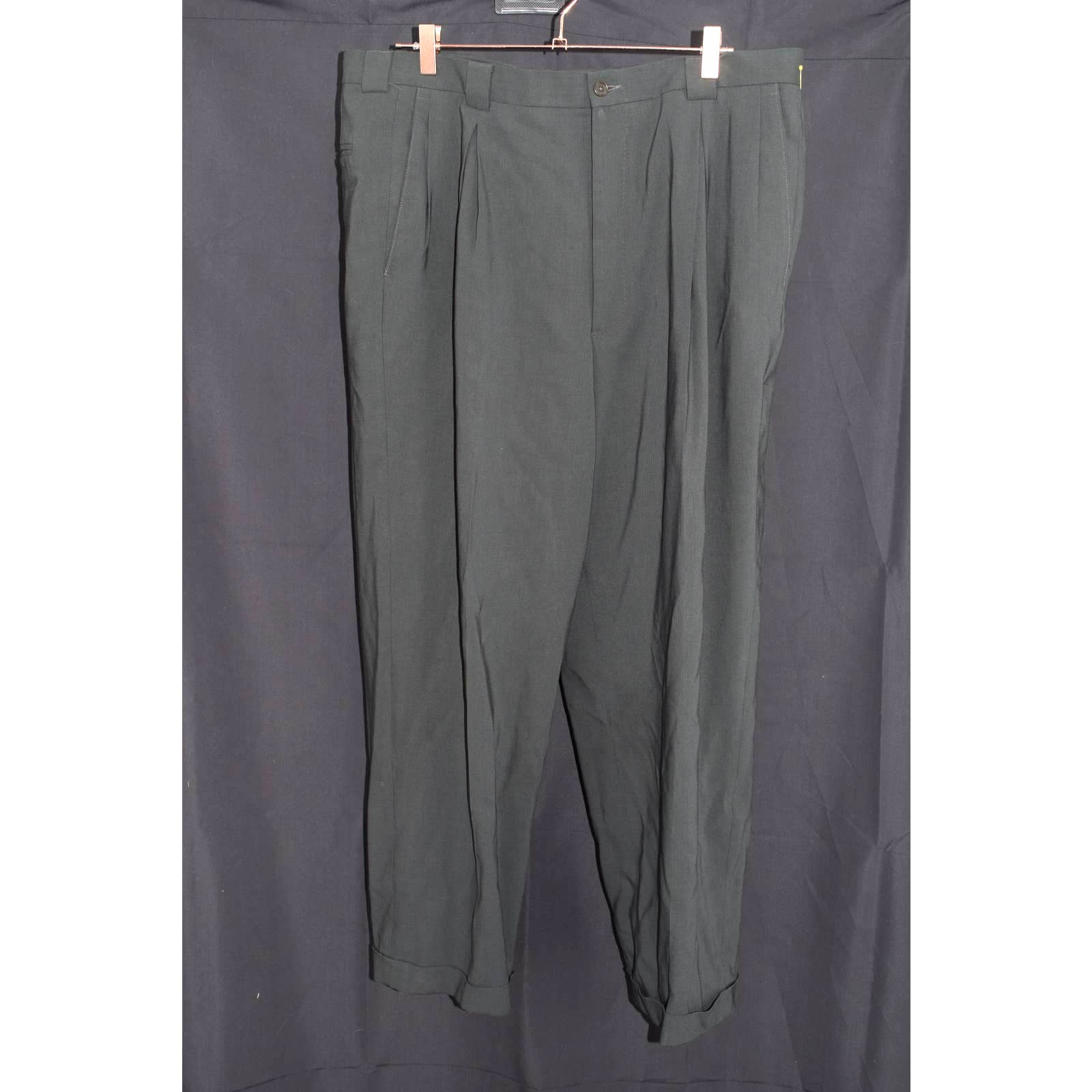 Vintage Armani Forest Green Pleated Wool Pants - 38