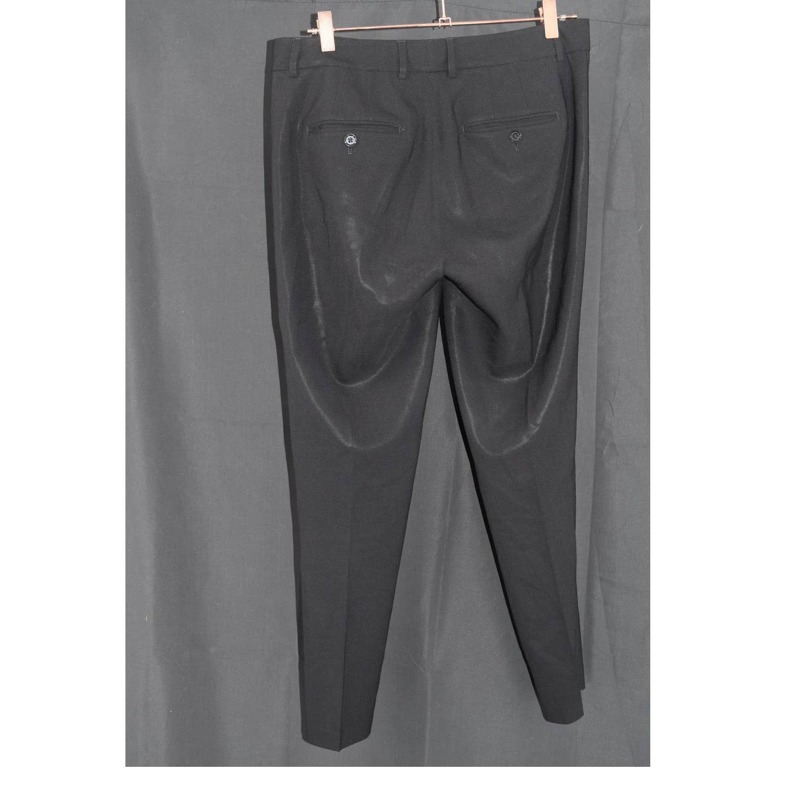 Vince Black Wool Trousers Flat Front Pants - 6