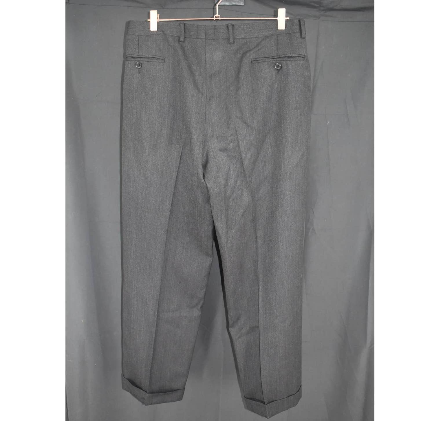 Barney's New York Charcoal Wool Pleated Dress Pants - 34