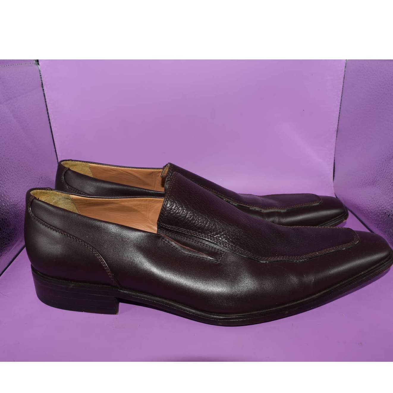 Ted Lapidus Brown Square Toe Loafer Shoes - 44 / 10.5
