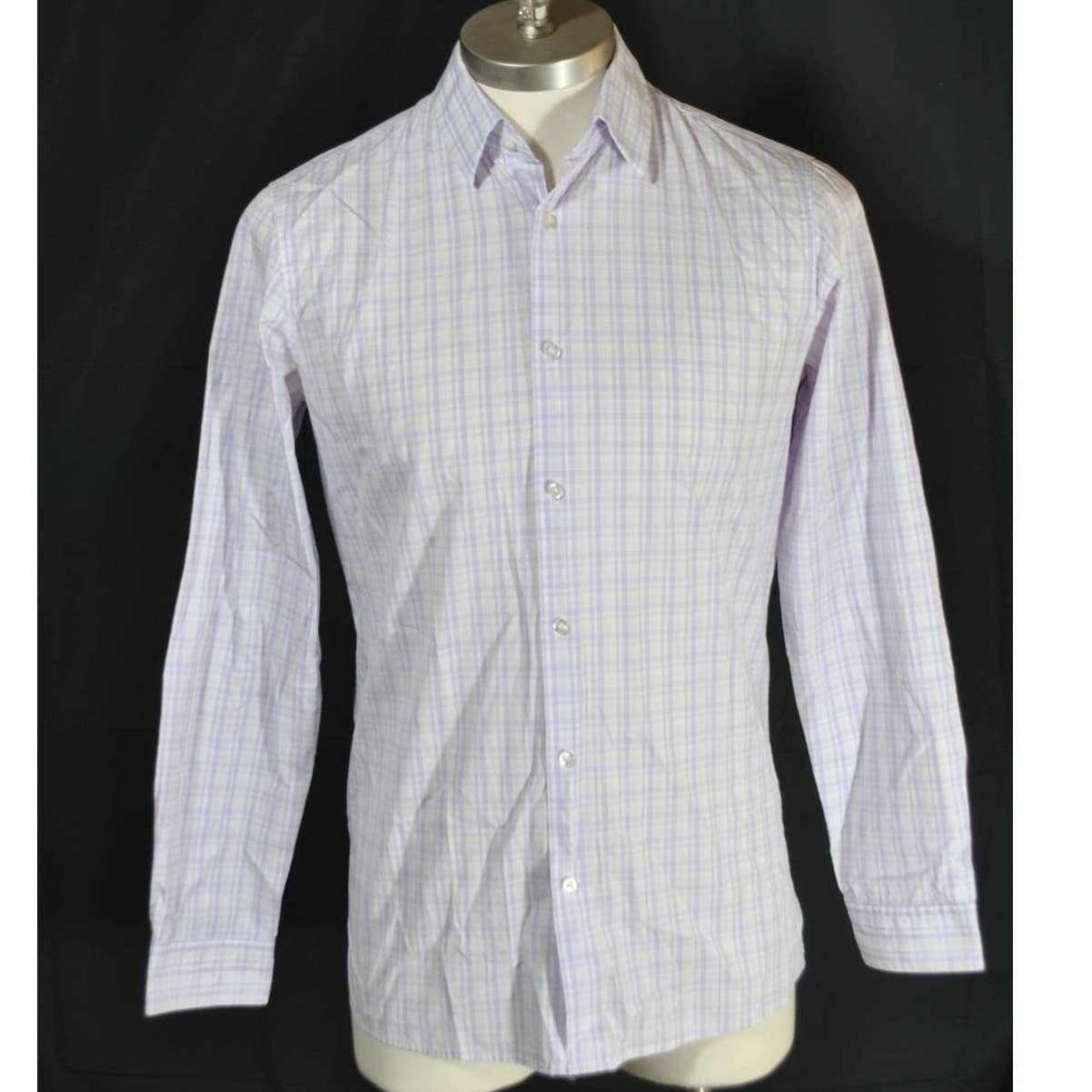 HUGO Hugo Boss Purple White Plaid Button Up Shirt - 15