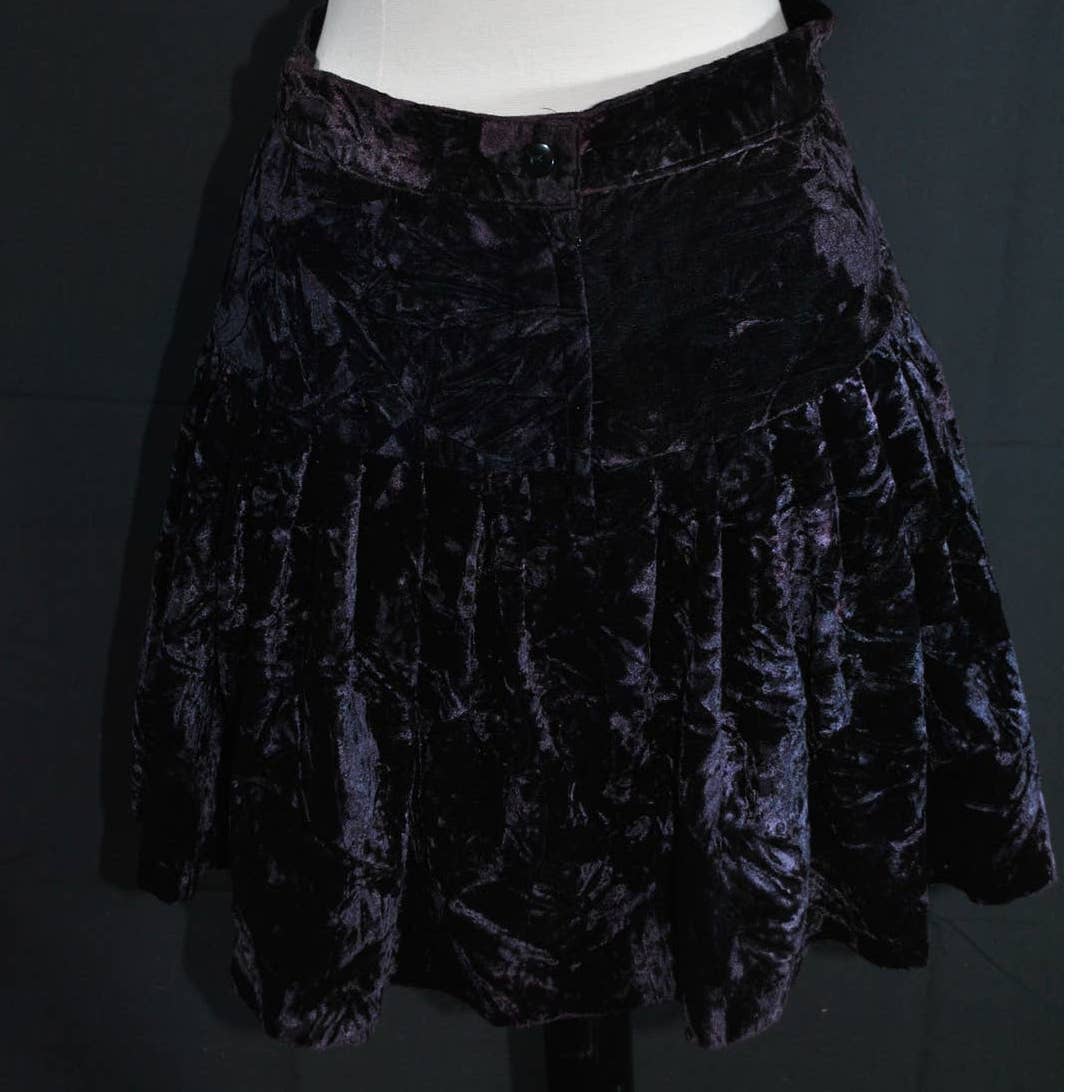 Vintage Guess by Georges Marciano Eggplant Crushed Velvet Skirt- 29