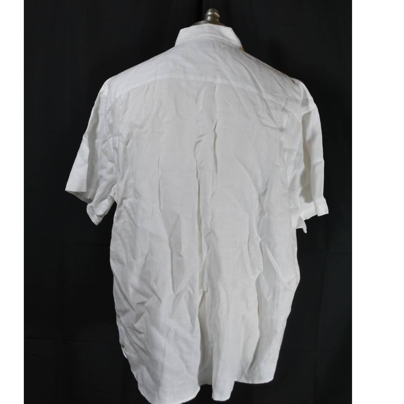 J.Crew White Linen Short Sleeve Button Up Shirt - XL