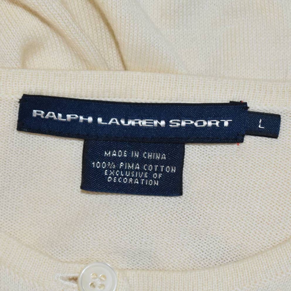 Ralph Lauren Sport Cream Button Up Cardigan- L