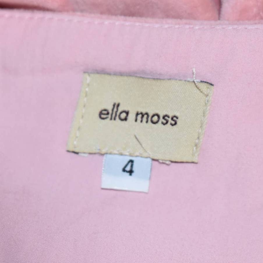 Ella Moss Pink Velvet Pleated Midi Skirt- 4