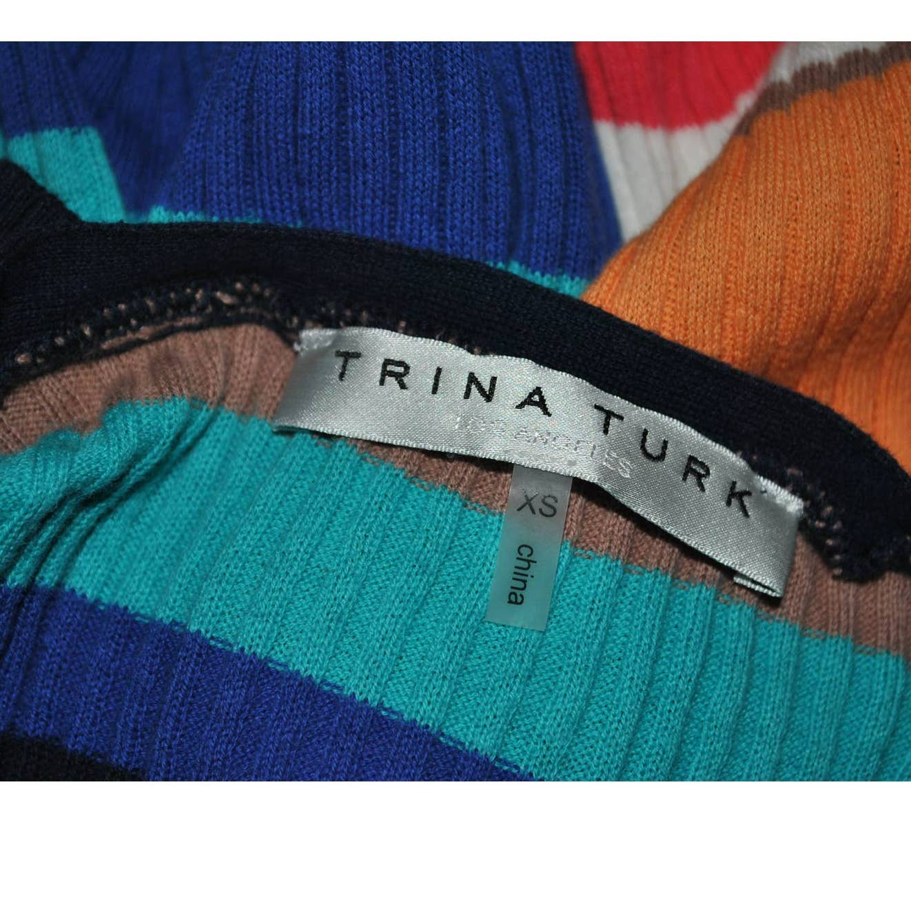Trina Turk Multi-colored Striped Ribbed Top - XS