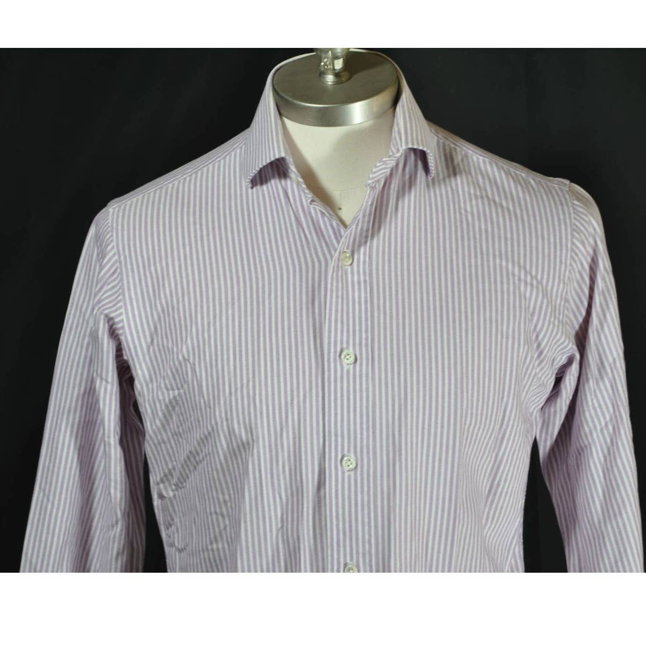 Polo Ralph Lauren Regent Classic Fit Purple White Shirt - 14.5