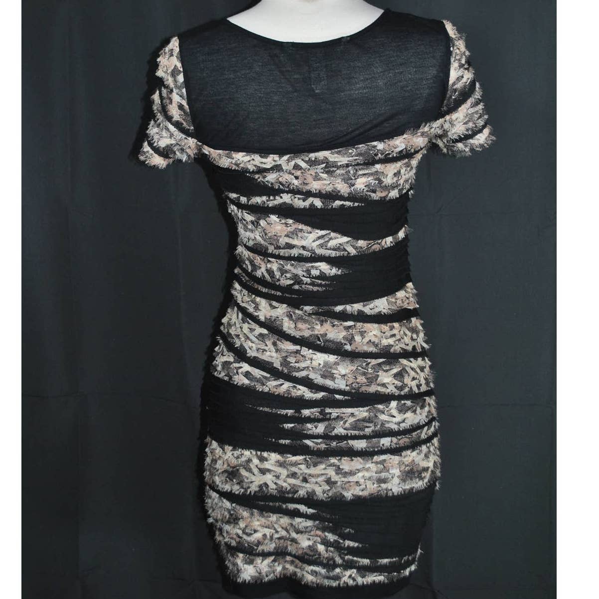 Diane Von Furstenberg Silk Black Tan Dress - XS