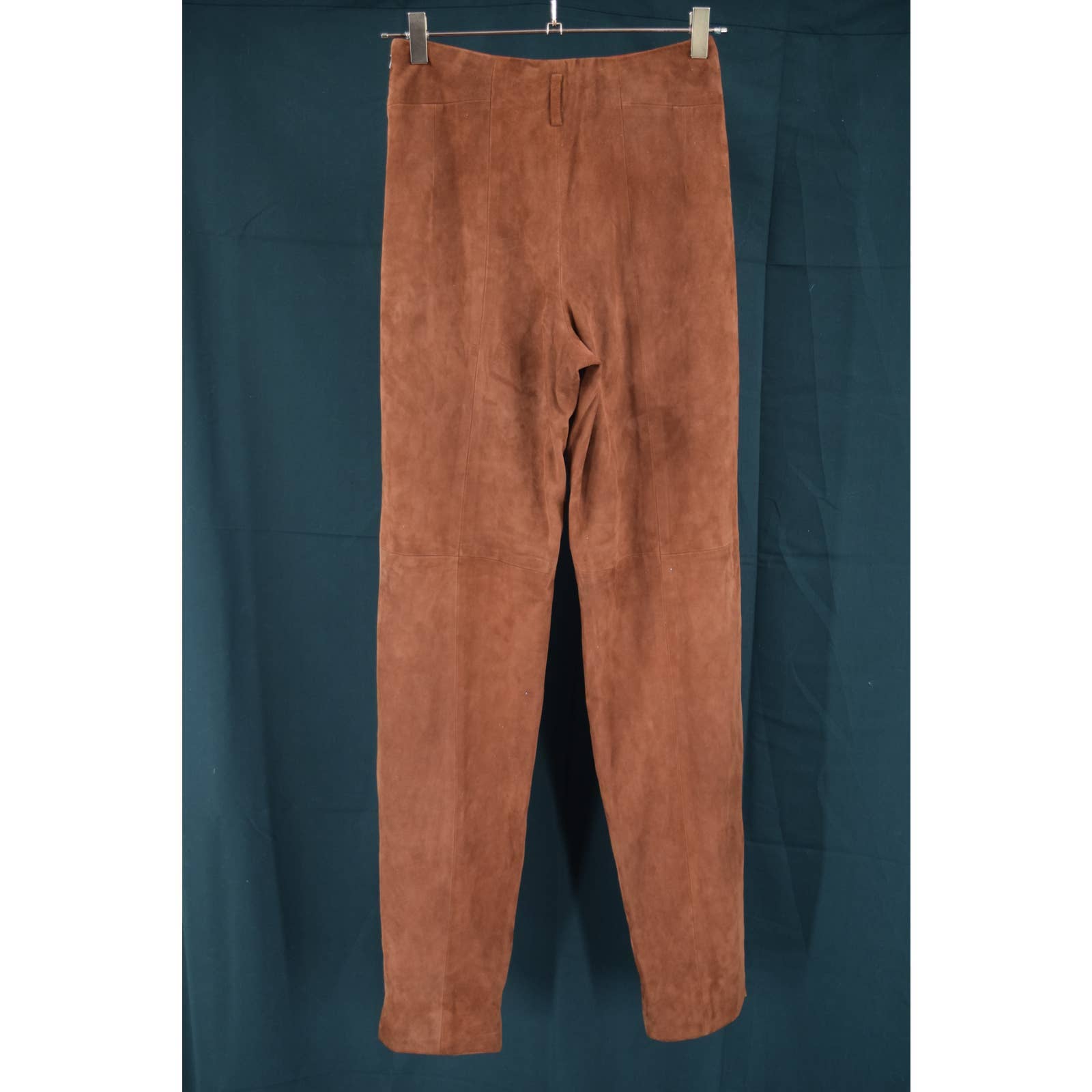 Worth Suede Leather Rust Flat Front Pants - 2