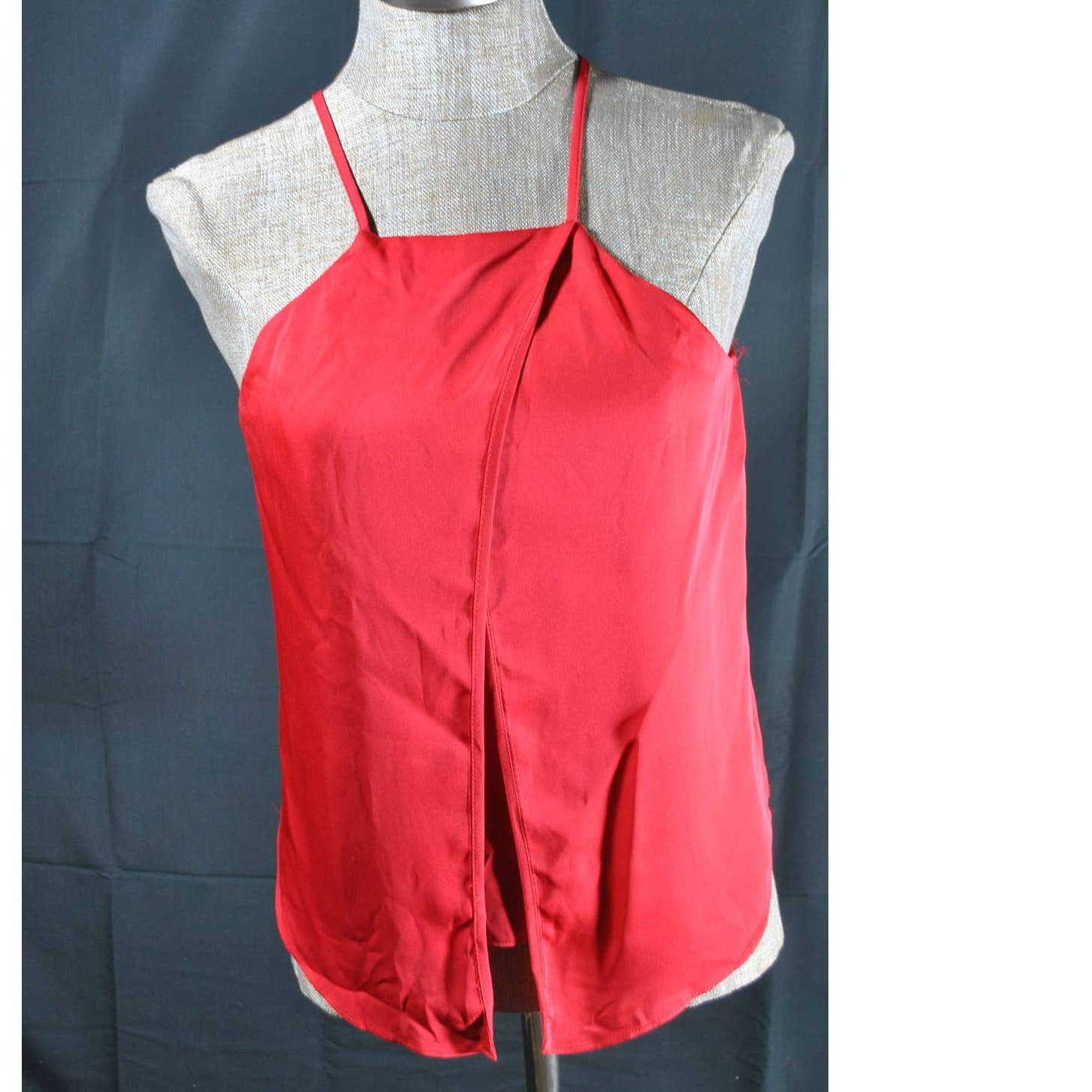 Milly Red Open Front Silk Top - 4