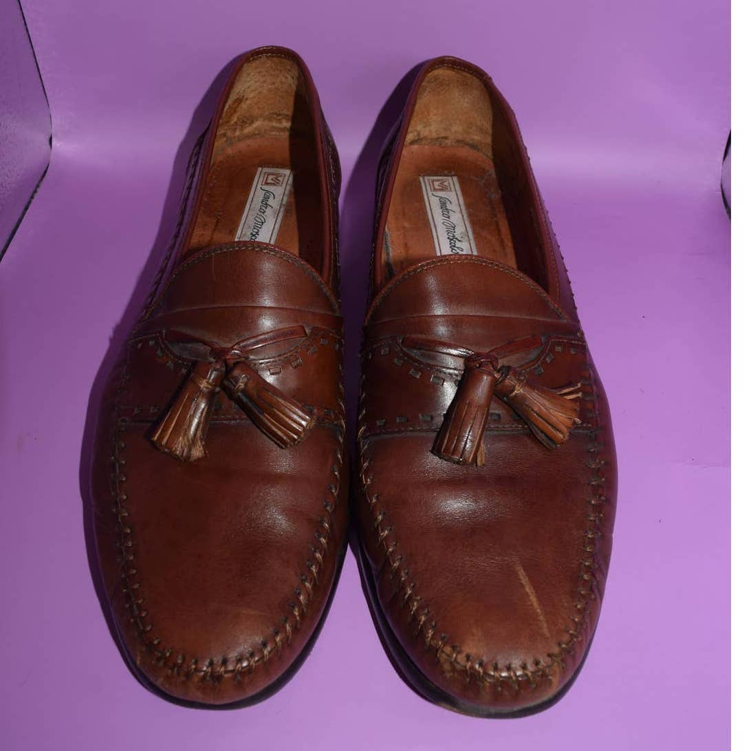 Sandro Moscoloni Brown Angelo Leather Tassel Loafers - 11