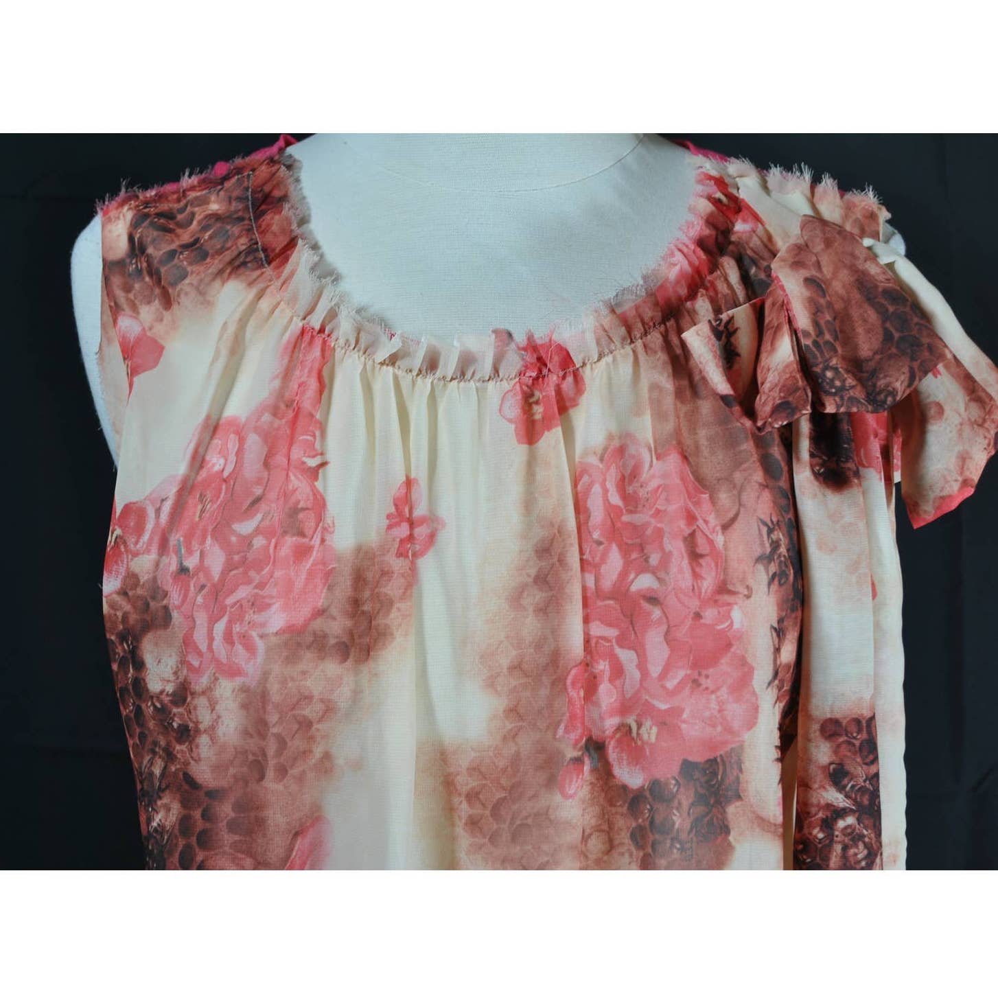 Ted Baker London Pink Floral Double Layer Sleeveless Top- 2