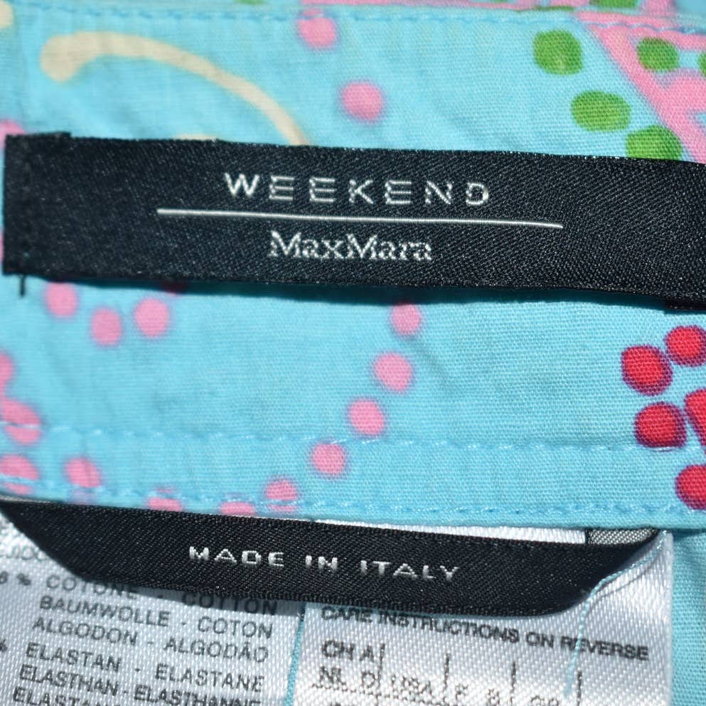Weekend MaxMara Blue Floral and Paisley Print Mermaid Midi Skirt- 6
