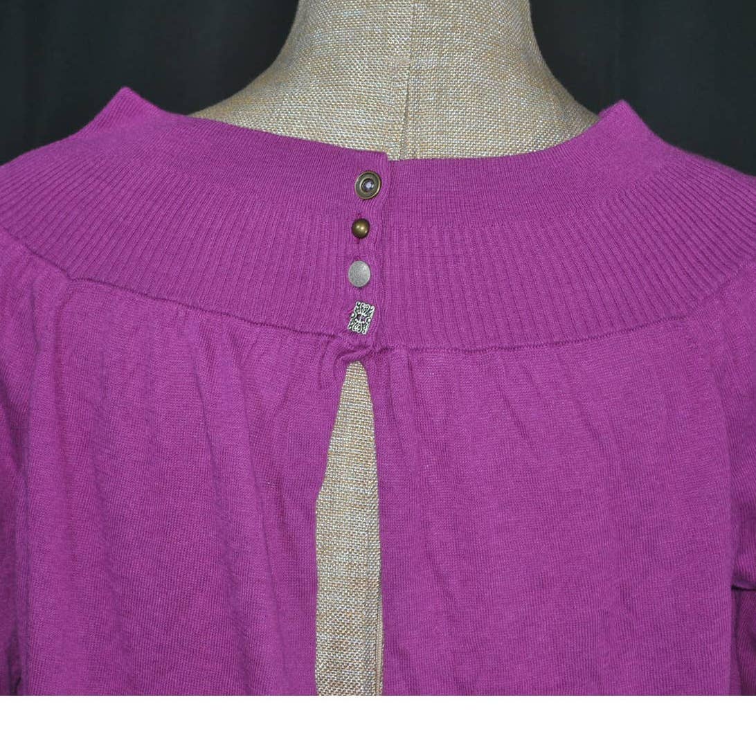 Free People Plum Wide Neck Open Back Sweater - S